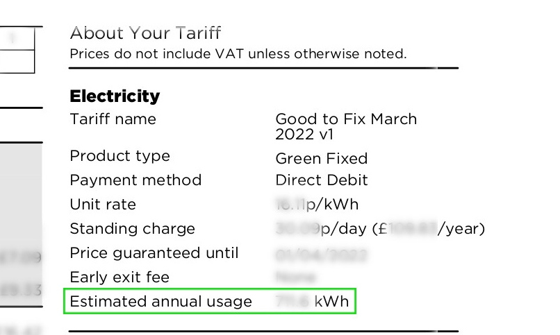 Example electricity bill from Bulb